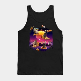 Synthwave Pizza Capybaras Tank Top